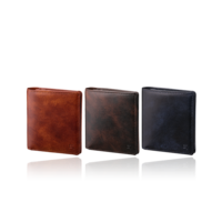 GRAMAS Museum-calf Genuine Leather Bi-fold mini Wallet GBWMC-LG21